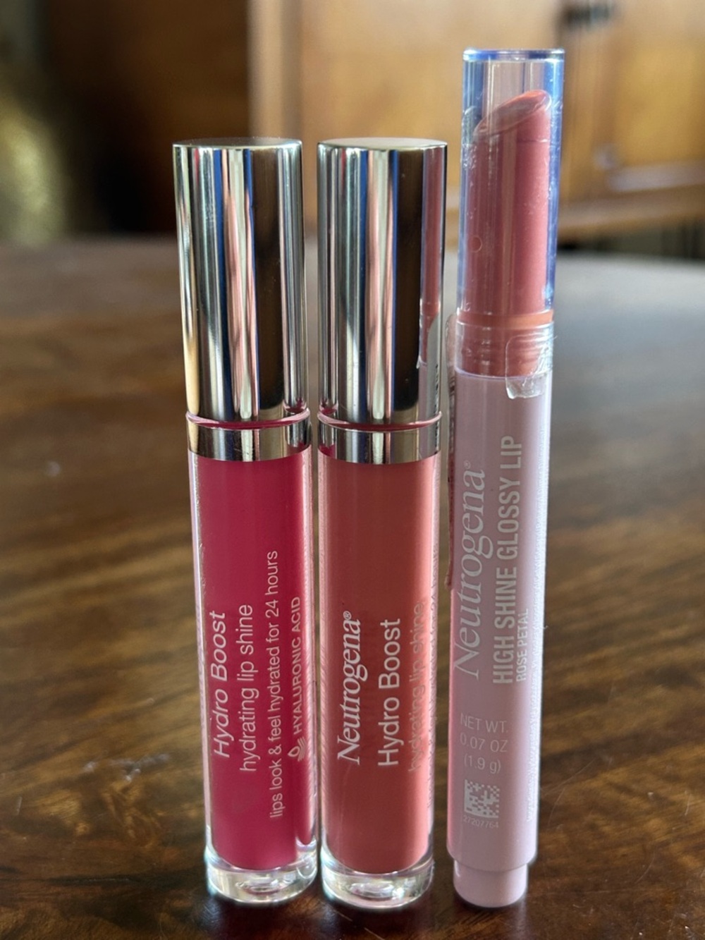 Neutrogena Hydro Boost Lip Gloss Bundle (3) | Glossy Pink Nude Shades NWOT